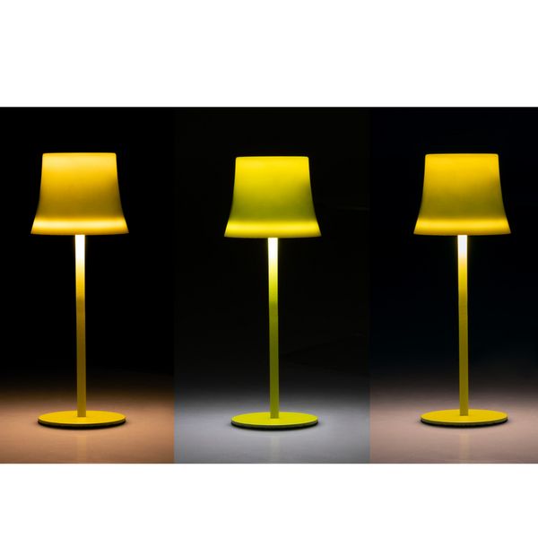 Produktbild: Idena LED Tischleuchte Touch Metall/Kunststoff gelb 9x24,5cm Akku USB dimmbar 3 Modi Innen