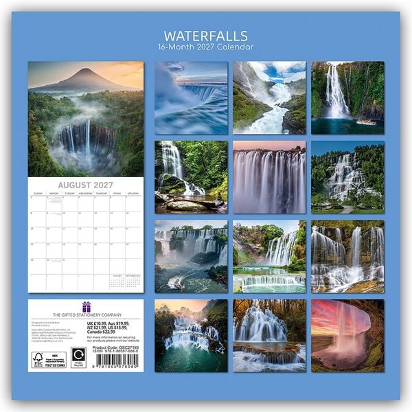 Produktbild: Waterfalls &ndash; Wasserf&auml;lle 2027 &ndash; 16-Monatskalender