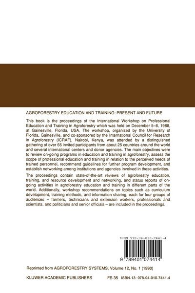 Produktbild: Agroforestry Education and Training: Present and Future