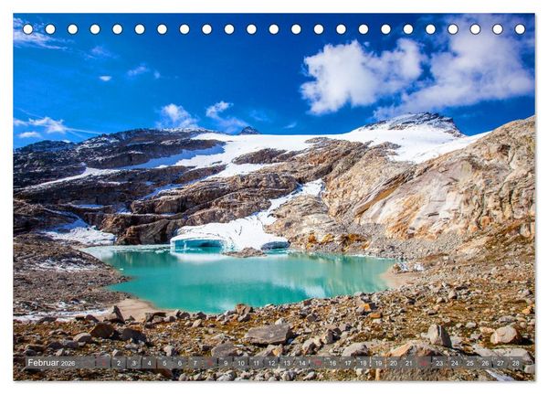 Produktbild: Berge - Gletscher - Seen (Tischkalender 2026 DIN A5 quer), CALVENDO Monatskalender