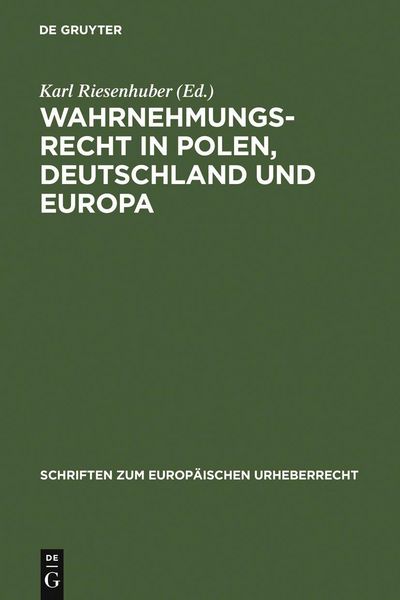 Produktbild: Wahrnehmungsrecht in Polen, Deutschland und Europa