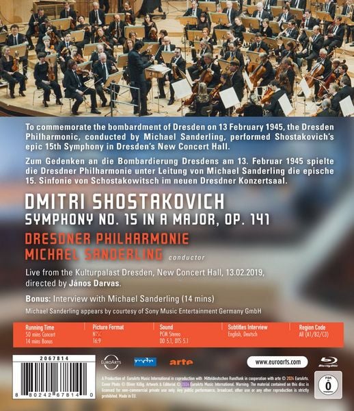 Produktbild: Sanderling dirigiert Schostakowitsch in Dresden: Schostakowitsch: Sinfonie Nr. 15