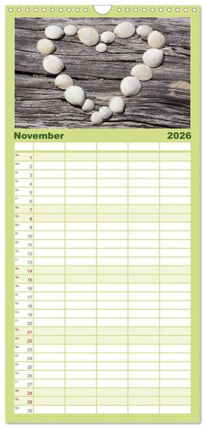 Produktbild: Familienplaner 2026 - Strandgut und Meer mit 5 Spalten (Wandkalender, 21 x 45 cm) CALVENDO