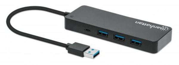 Manhattan 168403 USB 3.0-Hub Schwarz