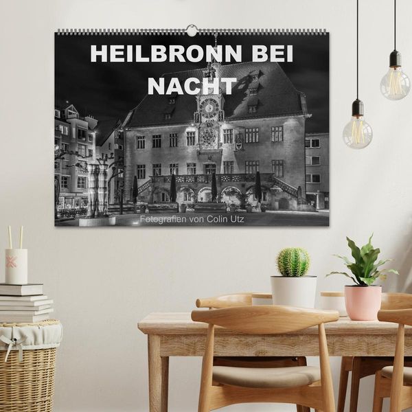 Produktbild: Heilbronn bei Nacht (Wandkalender 2026 DIN A2 quer), CALVENDO Monatskalender
