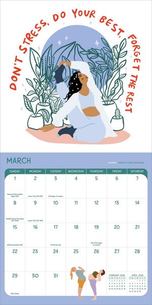 Produktbild: Yoga Is My Happy Place Wall Calendar 2026