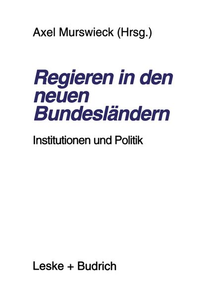 Produktbild: Regieren in den neuen Bundesl&auml;ndern
