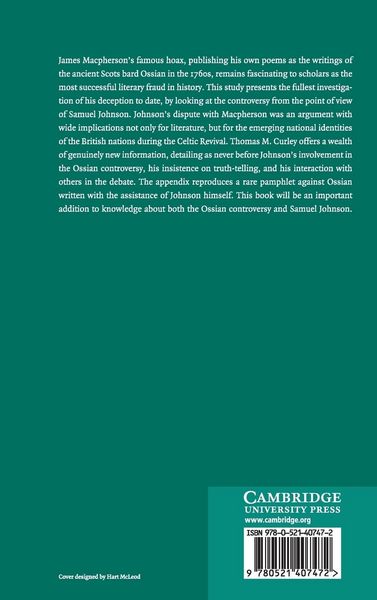 Produktbild: Samuel Johnson, the Ossian Fraud, and the Celtic Revival in Great Britain and Ireland