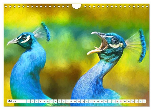 Produktbild: Farbenfestival der Tiere - Artwork (Wandkalender 2026 DIN A4 quer), CALVENDO Monatskalender