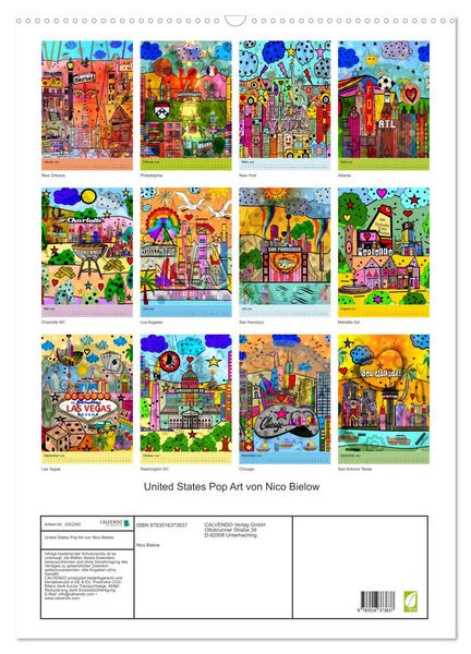 Produktbild: United States Pop Art von Nico Bielow (Wandkalender 2026 DIN A2 hoch), CALVENDO Monatskalender