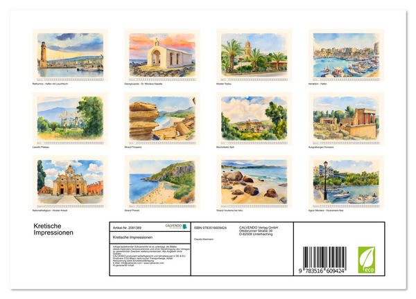 Produktbild: Kretische Impressionen (Wandkalender 2026 DIN A4 quer), CALVENDO Monatskalender