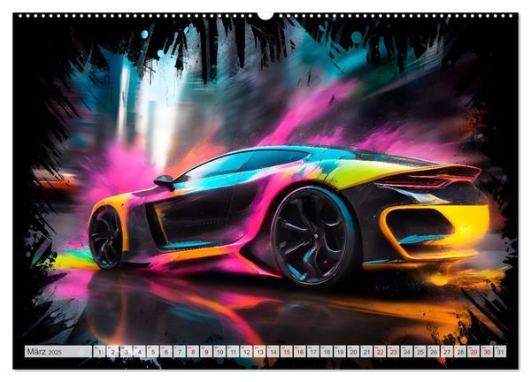 Coole KI-generierte SPORTWAGEN (Tischkalender 2024 DIN A5
