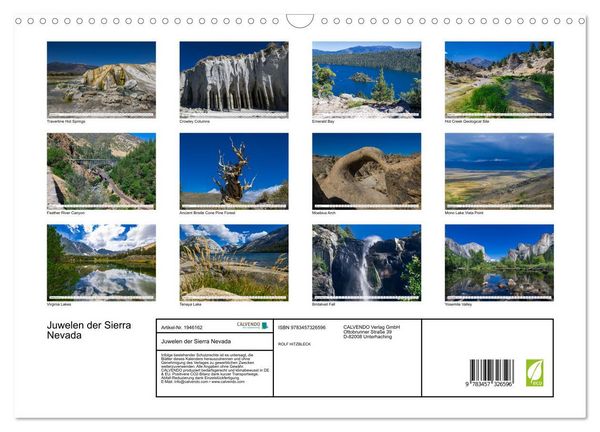 Produktbild: Juwelen der Sierra Nevada (Wandkalender 2026 DIN A3 quer), CALVENDO Monatskalender