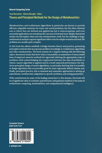 Produktbild: Theory and Principled Methods for the Design of Metaheuristics