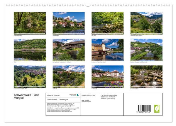 Produktbild: Schwarzwald - Das Murgtal (hochwertiger Premium Wandkalender 2026 DIN A2 quer), Kunstdruck in Hochglanz