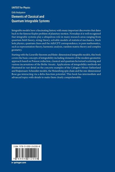 Produktbild: Elements of Classical and Quantum Integrable Systems