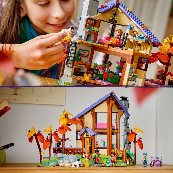 Produktbild: LEGO Friends 42705 Gem&uuml;tliche H&uuml;tte im Herbstwald, Bauspielzeug, 4 Spielfiguren, ein Hund und ein Eichh&ouml;rnchen
