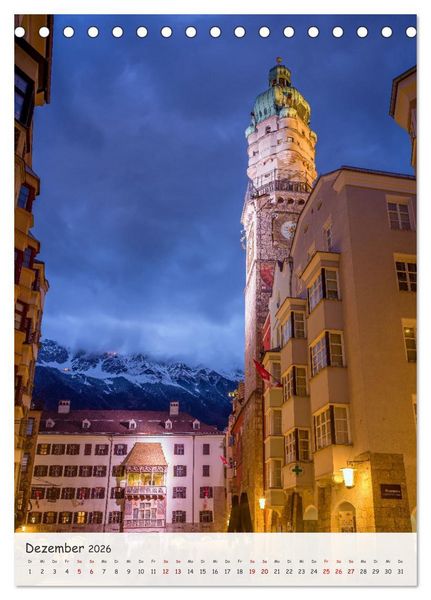 Produktbild: Innsbruck - Zwischen Gassen und Geschichte (Tischkalender 2026 DIN A5 hoch), CALVENDO Monatskalender