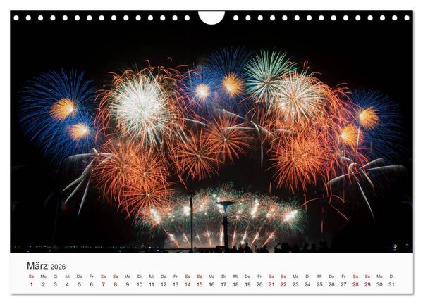 Produktbild: Feuerwerke - Kunstwerke am Himmel (Wandkalender 2026 DIN A4 quer), CALVENDO Monatskalender
