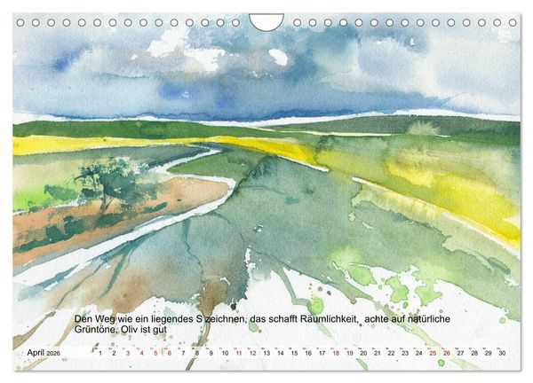 Produktbild: Mal mal Aquarell (Wandkalender 2026 DIN A4 quer), CALVENDO Monatskalender