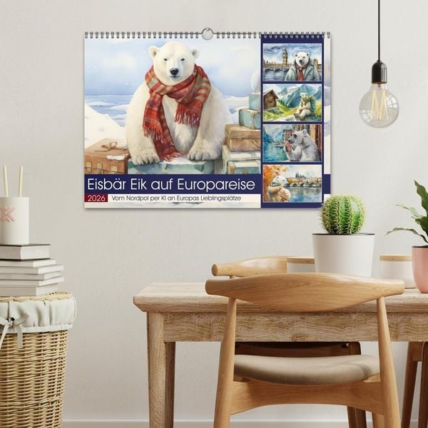 Produktbild: Eisb&auml;r Eik auf Europareise (Wandkalender 2026 DIN A3 quer), CALVENDO Monatskalender