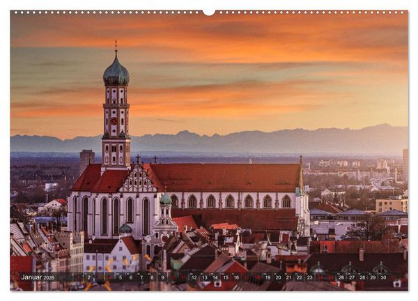 Produktbild: Augsburg - Stadt und Land (hochwertiger Premium Wandkalender 2026 DIN A2 quer), Kunstdruck in Hochglanz