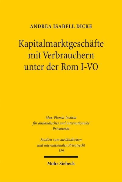 Produktbild: Kapitalmarktgesch&auml;fte mit Verbrauchern unter der Rom I-VO