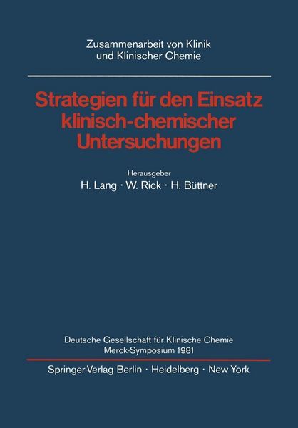 Produktbild: Strategien f&uuml;r den Einsatz klinisch-chemischer Untersuchungen