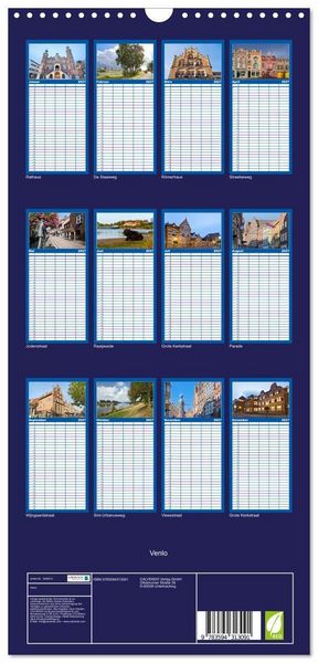 Produktbild: Familienplaner 2027 - Venlo mit 5 Spalten (Wandkalender, 21 x 45 cm) CALVENDO