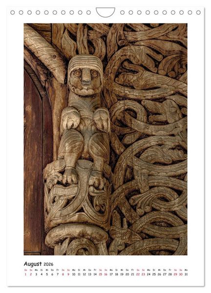 Produktbild: Stabkirchen Norwegens - Meisterwerke mittelalterlicher Holzarchitektur (Wandkalender 2026 DIN A4 hoch), CALVENDO Monatskalender