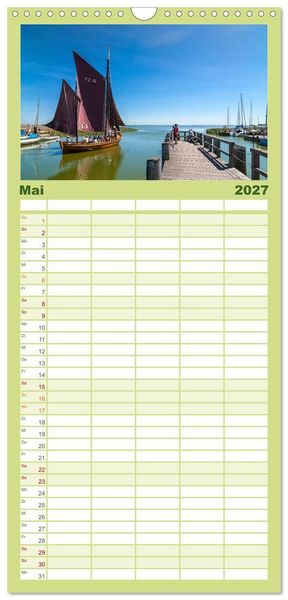 Produktbild: Familienplaner 2027 - Ostsee, Fischland-Dar&szlig; mit 5 Spalten (Wandkalender, 21 x 45 cm) CALVENDO