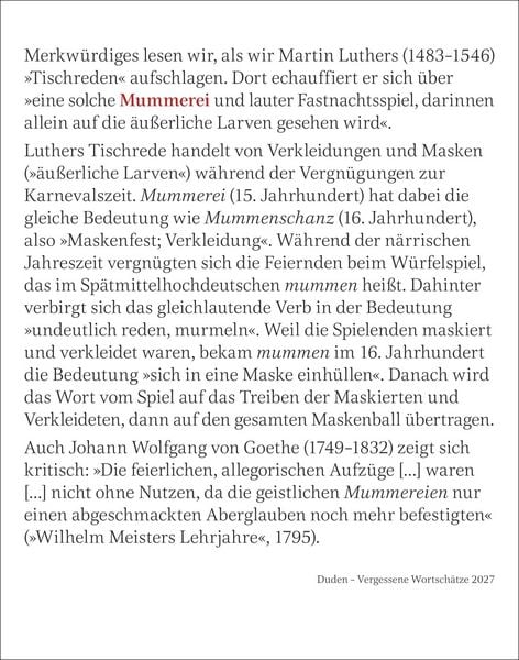 Produktbild: Duden Vergessene Wortsch&auml;tze Tagesabrei&szlig;kalender 2027