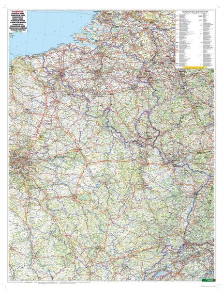 Frankreich Nord / France Nord 1 : 500 000. Autokarte, Straßenkarte