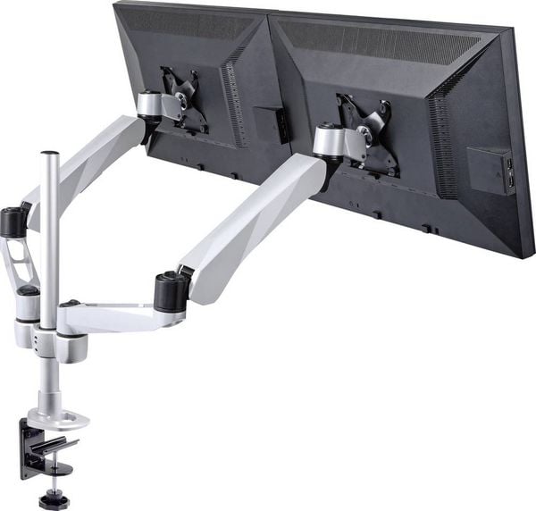Produktbild: SpeaKa Professional Monitor-Tischhalterung SP-3947568 Flex 2 Display(s) 25,4cm (10") - 68,6cm (27") Schwarz, Silbe