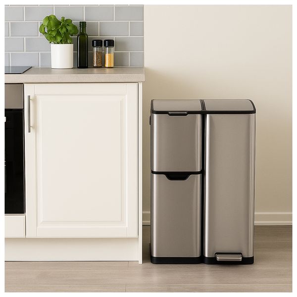 Produktbild: HTI-Living M&uuml;lltrennsystem Jannik 60L Silber M&uuml;lltrennsystem Jannik 60L Silber