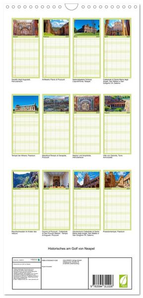 Produktbild: Familienplaner 2027 - Historisches am Golf von Neapel mit 5 Spalten (Wandkalender, 21 x 45 cm) CALVENDO