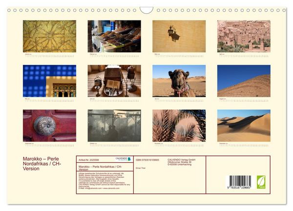 Produktbild: Marokko &ndash; Perle Nordafrikas / CH-Version (Wandkalender 2026 DIN A3 quer), CALVENDO Monatskalender