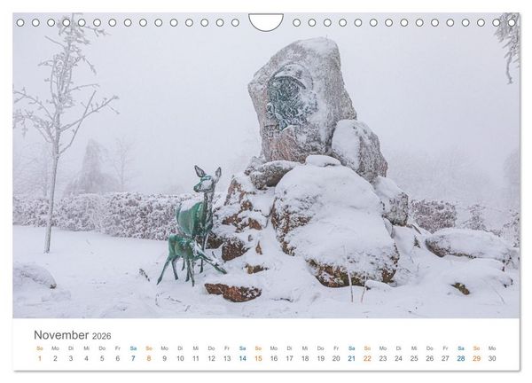 Produktbild: Oberhof - Urlaubsparadies am Rennsteig (Wandkalender 2026 DIN A4 quer), CALVENDO Monatskalender