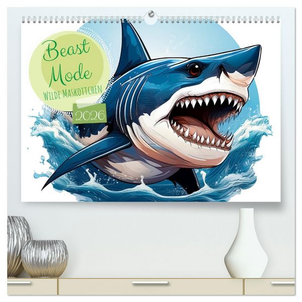 Produktbild: Beast Mode - Wilde Maskottchen (hochwertiger Premium Wandkalender 2026 DIN A2 quer), Kunstdruck in Hochglanz