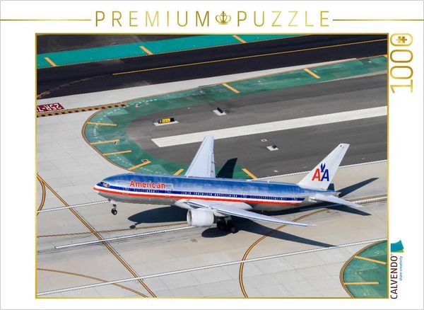 CALVENDO Puzzle American Airlines Boeing 777-200 Los Angeles, USA | 1000 Teile Lege-Größe 64x48cm Foto-Puzzle für glückliche Stunden