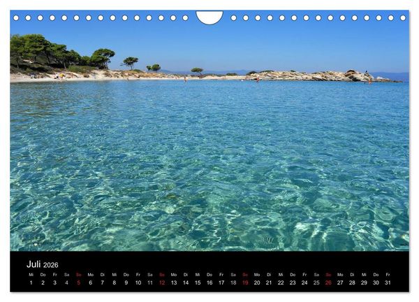 Produktbild: Chalkidiki: Kassandra, Sithonia, Athos (Wandkalender 2026 DIN A4 quer), CALVENDO Monatskalender
