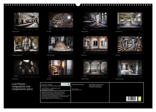 Produktbild: Lost Places - vergessene orte vergessener glanz (Wandkalender 2026 DIN A2 quer), CALVENDO Monatskalender