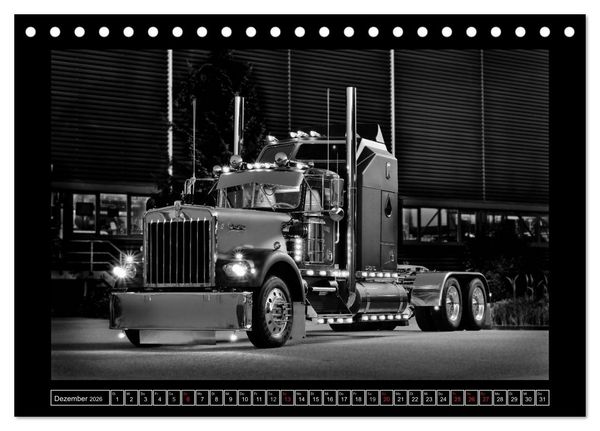 Produktbild: Kenworth W900A EXTHD - in schwarzwei&szlig; (Tischkalender 2026 DIN A5 quer), CALVENDO Monatskalender
