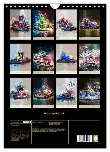Produktbild: Gokart spektakul&auml;r (Wandkalender 2026 DIN A4 hoch), CALVENDO Monatskalender