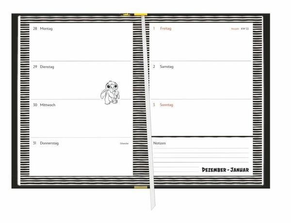 Produktbild: Stitch 17-Monats-Kalenderbuch A5 2027 - 17 Monate. Von August 2026 bis Dezember 2027