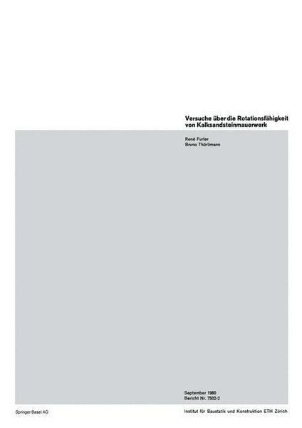 Produktbild: Versuche &uuml;ber die Rotationsf&auml;higkeit von Kalksandsteinmauerwerk