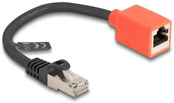 Produktbild: Delock 88197 RJ45 Patchkabel CAT 6a S/FTP 0.20m Schwarz, Rot 1St.