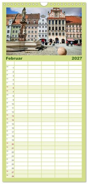 Produktbild: Familienplaner 2027 - Hier f&uuml;hle ich mich zuhause - Landsberg am Lech und Ammersee mit 5 Spalten (Wandkalender, 21 x 45 cm) CALVENDO