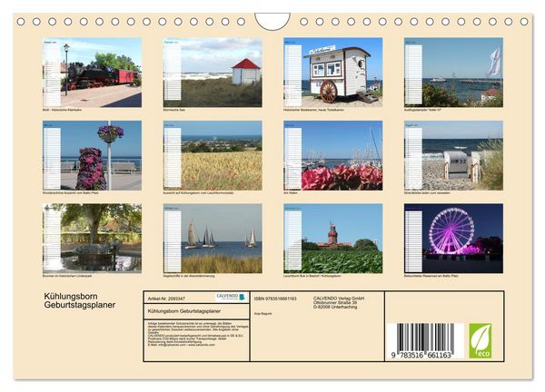 Produktbild: K&uuml;hlungsborn Geburtstagsplaner (Wandkalender 2026 DIN A4 quer), CALVENDO Monatskalender