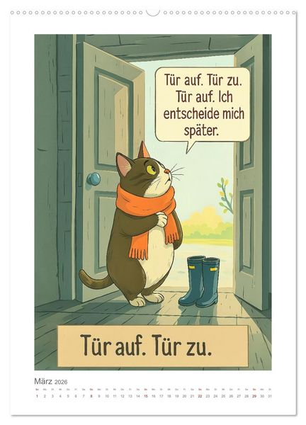 Produktbild: Alles nach Plan. Meinem. - F&uuml;r Menschen mit Katze. Oder f&uuml;r Menschen von Katze. (hochwertiger Premium Wandkalender 2026 DIN A2 hoch), Kunstdruck in Hochglanz